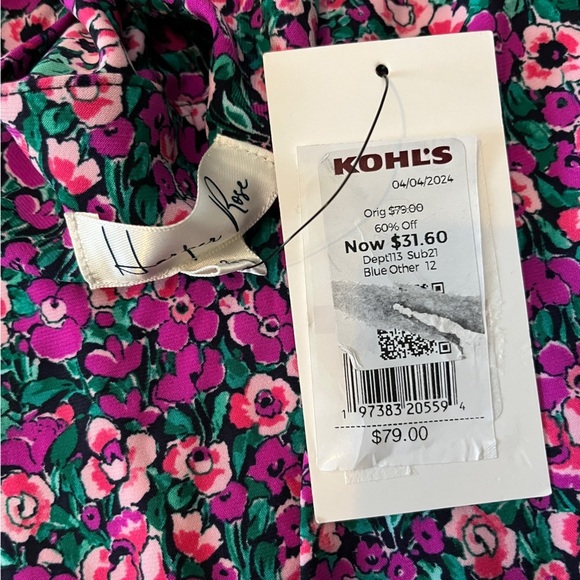 NWT New Harper Rose Pink Floral Ruffle Hem Jersey Knit Mini Dress Size L - Picture 2 of 14